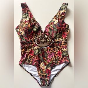SHEIN Floral/Animal print one piece swimsuit.